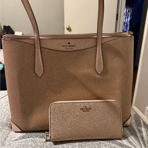Kate Spade Brown Tote and Wallet Set